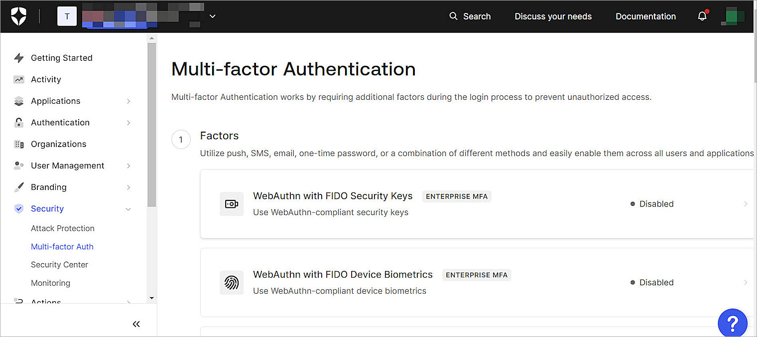 Screenshot of Auth0, picture6